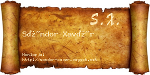 Sándor Xavér névjegykártya