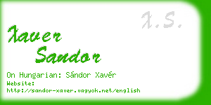 xaver sandor business card