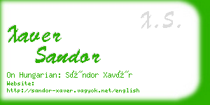 xaver sandor business card